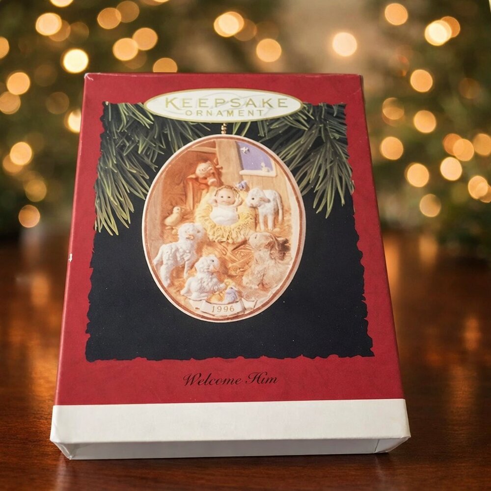 Free w bundle of 2+ Hallmark Keepsake “Welcome Him” 1996 Ornament – Sue Tague
